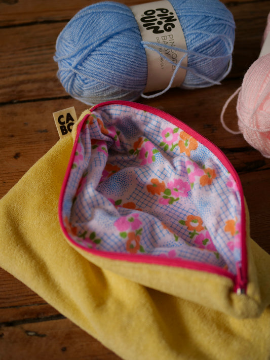 TROUSSE PLATE EN COTON ÉPONGE & TISSU UPCYCLÉ - CABO