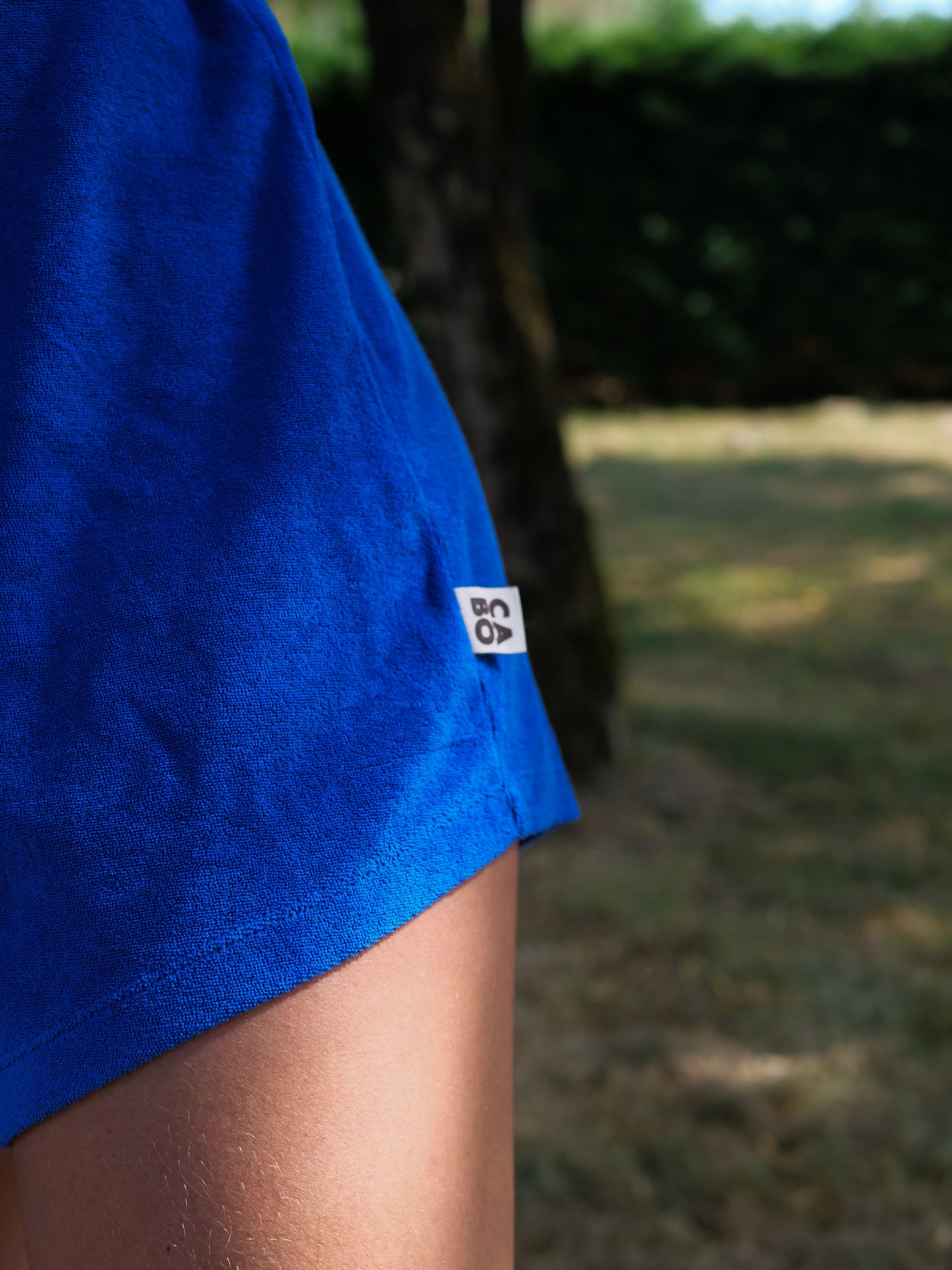 short taille haute en coton éponge