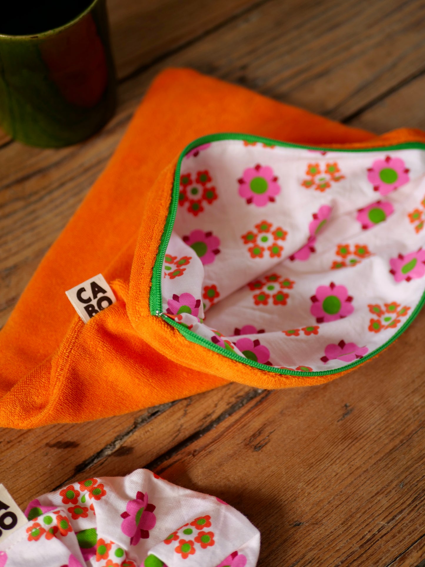 TROUSSE PLATE EN COTON ÉPONGE & TISSU UPCYCLÉ - CABO