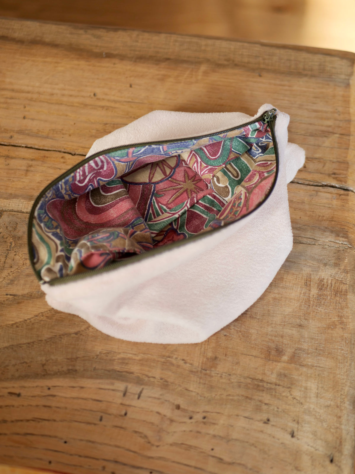 TROUSSE PLATE EN COTON ÉPONGE & TISSU UPCYCLÉ - CABO