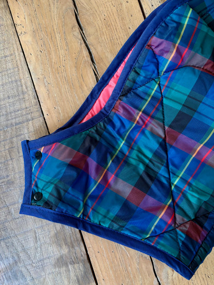 cagoule en duvet motif tartan