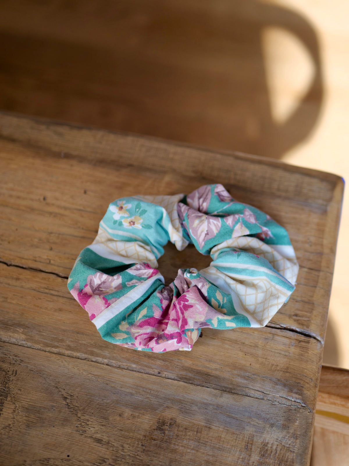 chouchou upcyclé fleurs vintage